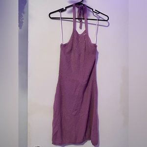 Ultra Flirt small lavender crochet halter dress WITH TAGS